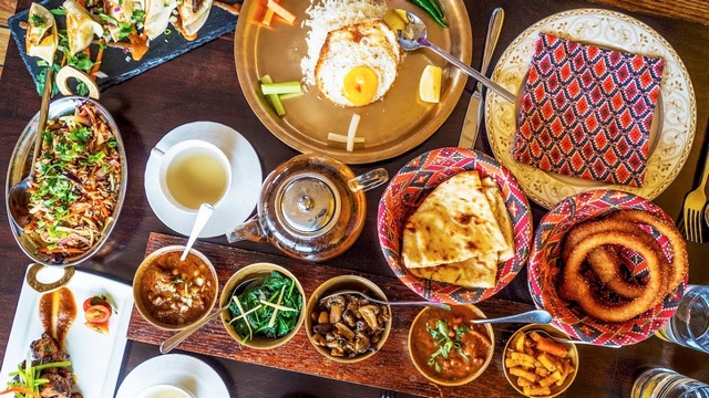 Nepali food spread